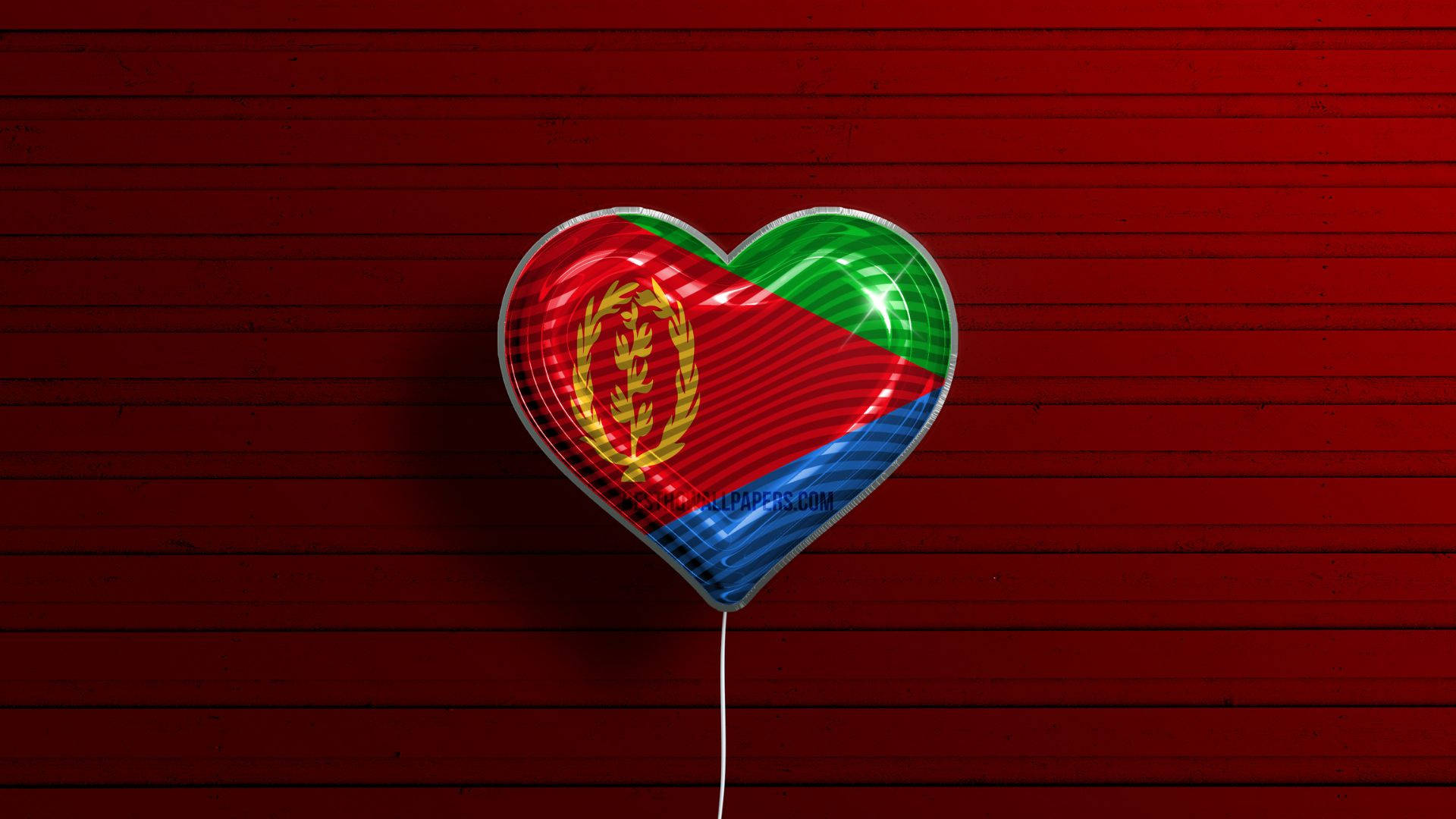 Eritrea On Heart Background