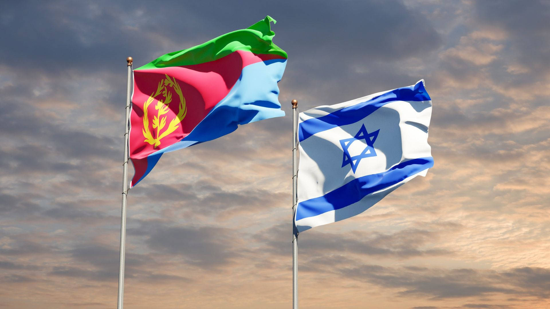 Eritrea With Israel Flag Background