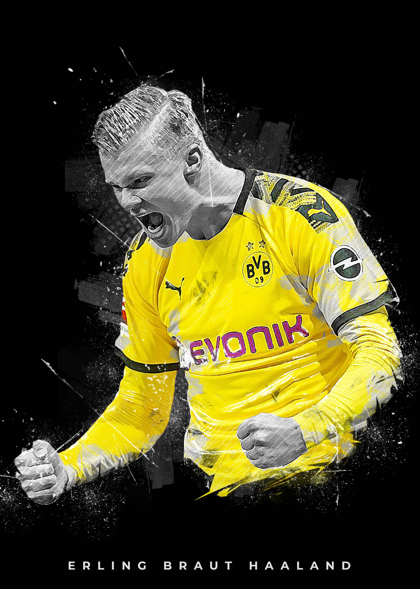 Erling Haaland Digital Fan Art Background