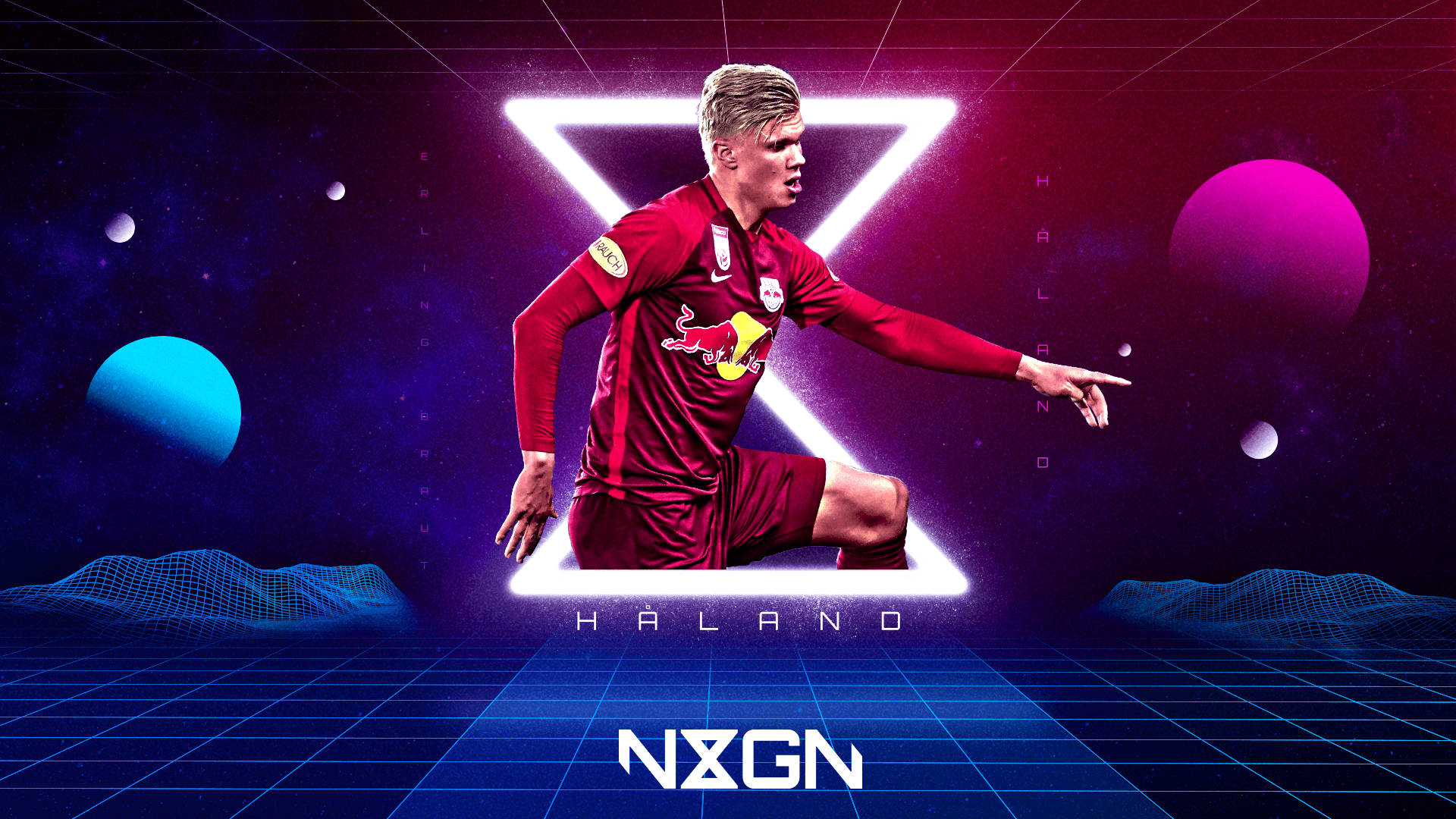Erling Haaland Red Bull Player Vector Art Background