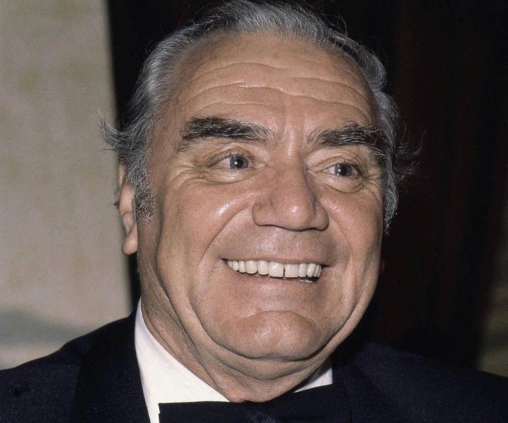 Ernest Borgnine Close-up Portrait Smile Background