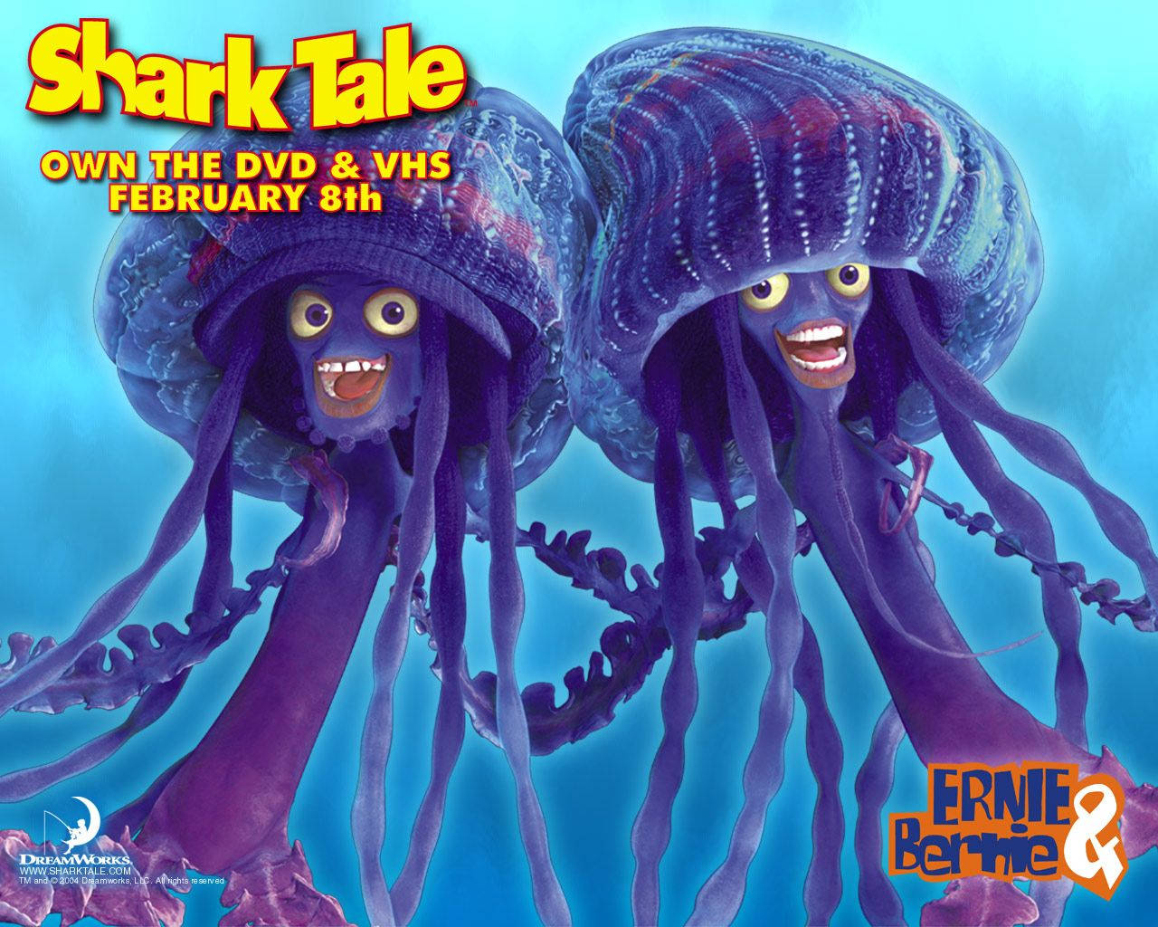 Ernie And Bernie In The Vibrant Underwater World Of Shark Tale Background