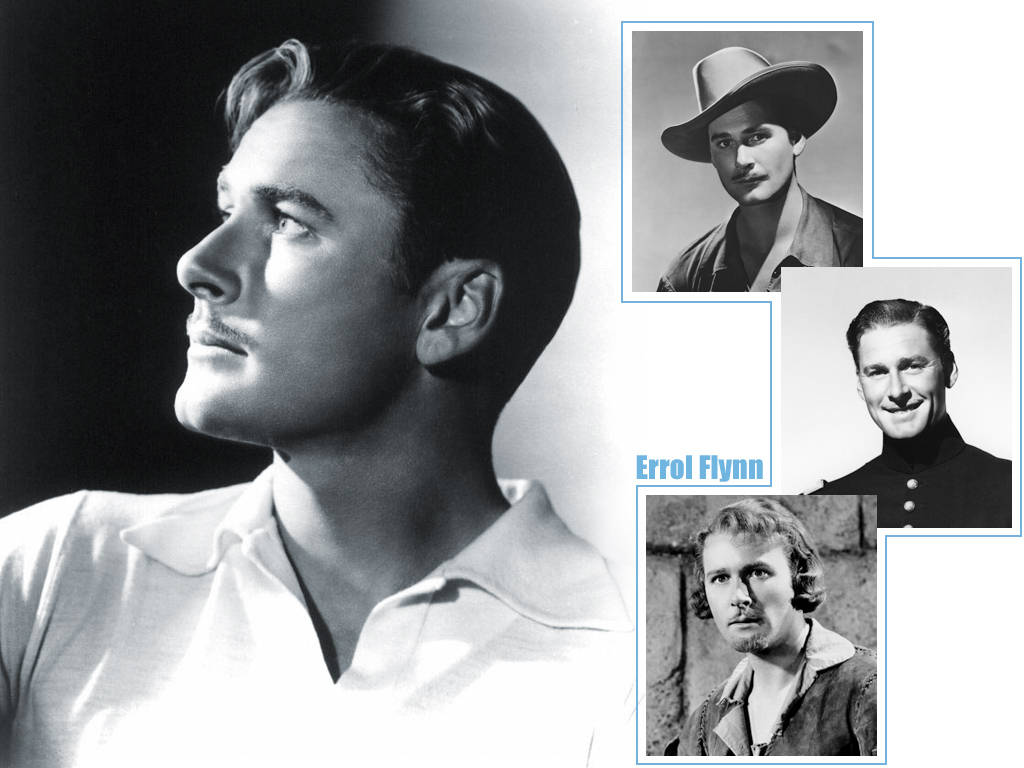 Errol Flynn Black And White Collage Background