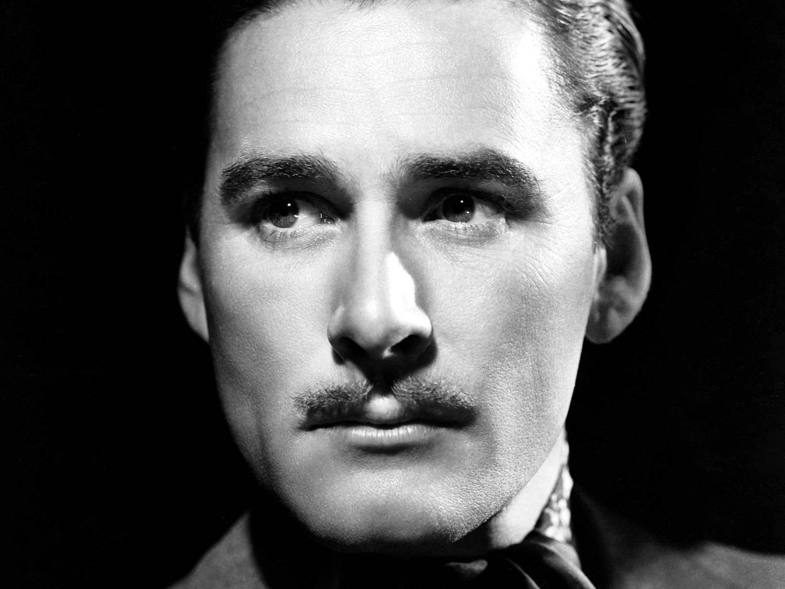 Errol Flynn Black And White Serious Background