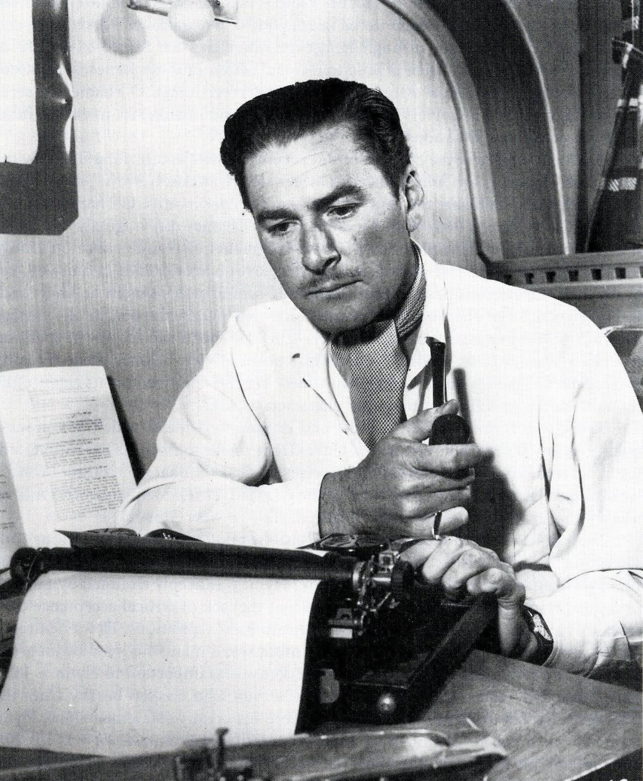 Errol Flynn Black And White Typewriter Background