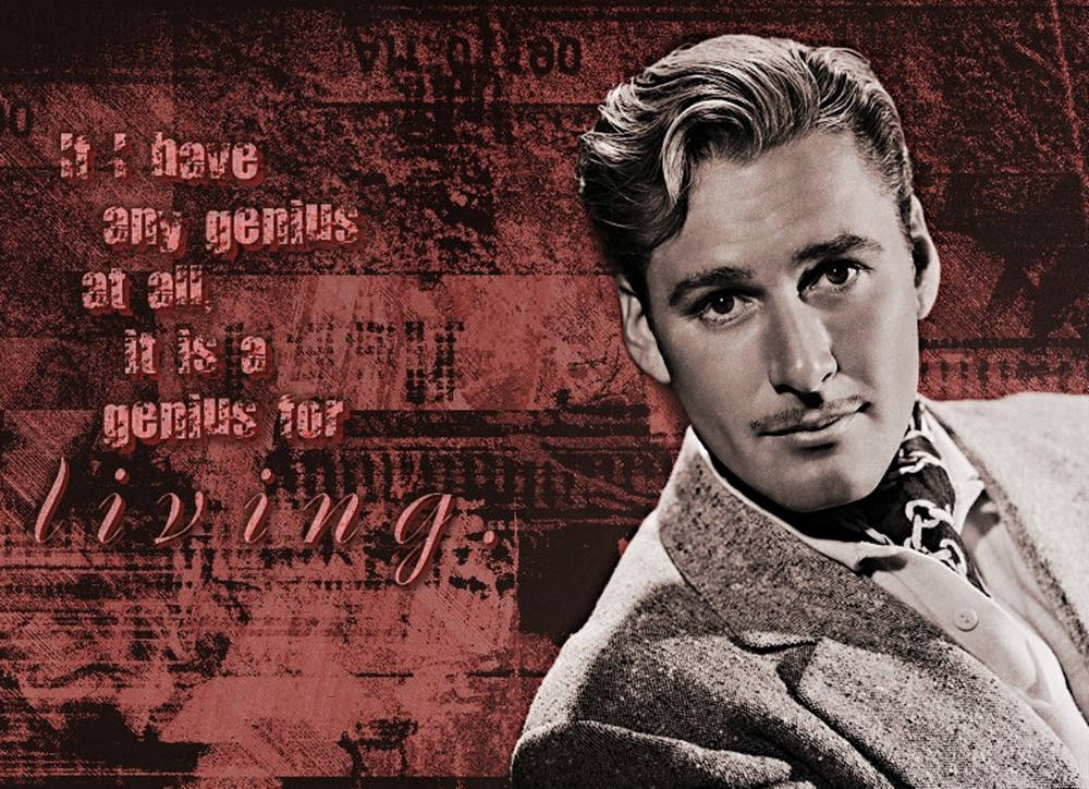 Errol Flynn Red Aesthetic Quotes Background