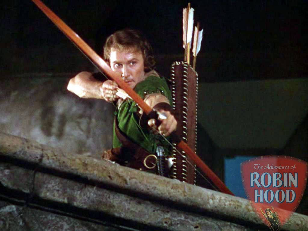 Errol Flynn Robin Hood Bow And Arrow Background