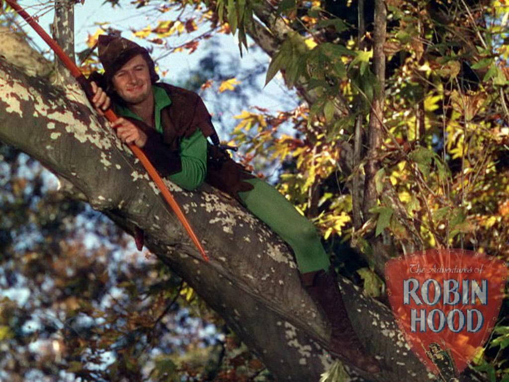 Errol Flynn Robin Hood In Tree Background