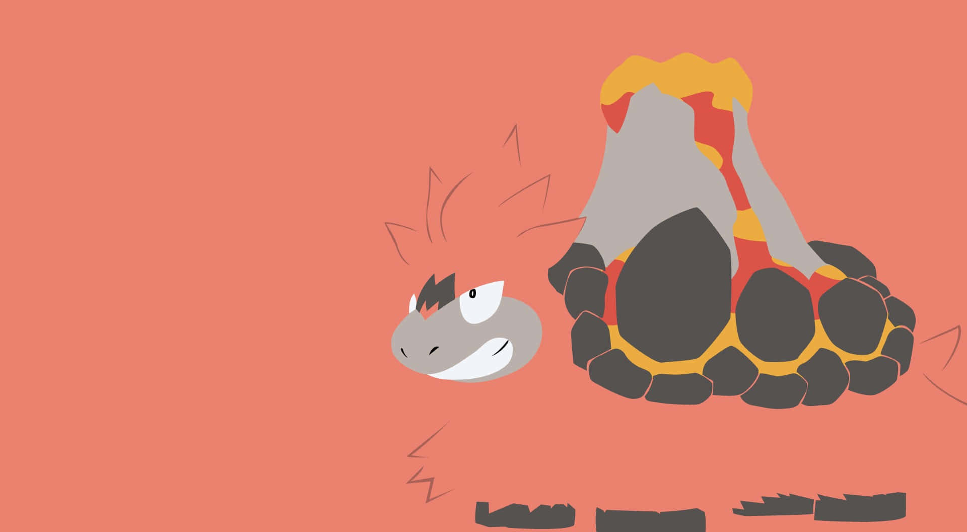 Erupting Camerupt Minimalist Aesthetic Illustration Background