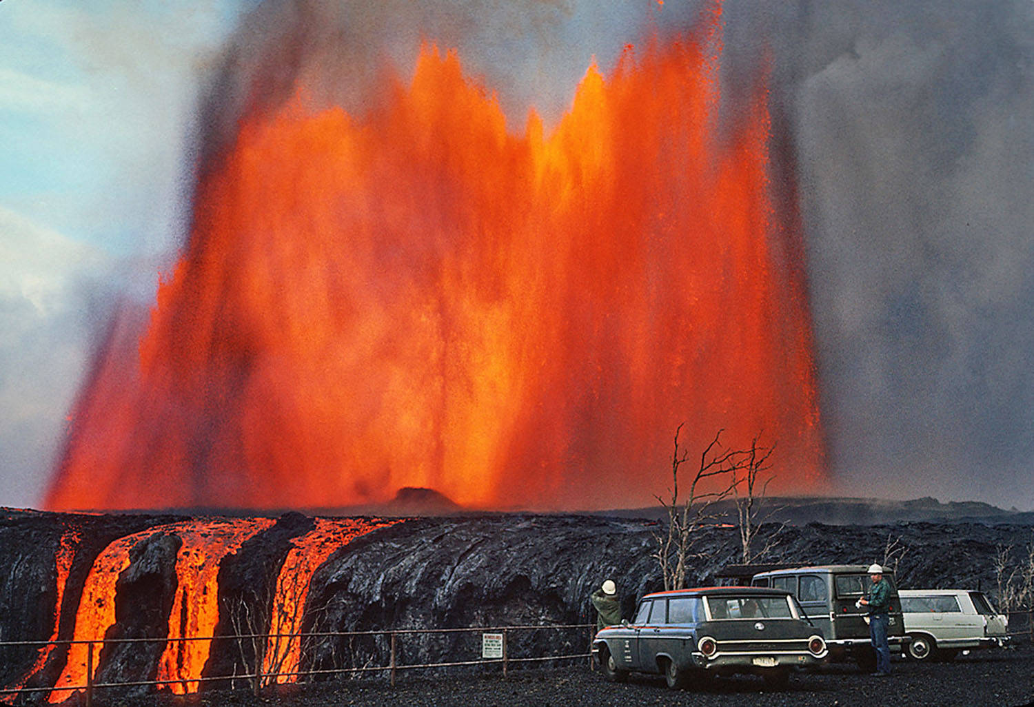 Eruption Of Kilauea Volcano's Lava Fountain Background