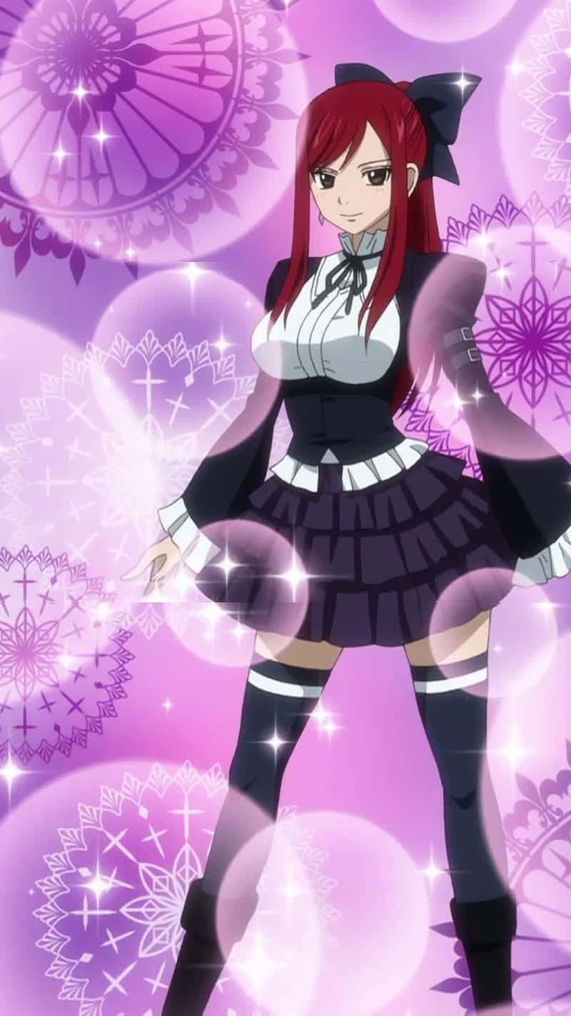 Erza Scarlet Is A Strong And Powerful Mage From The Fairy Tail Guild Background