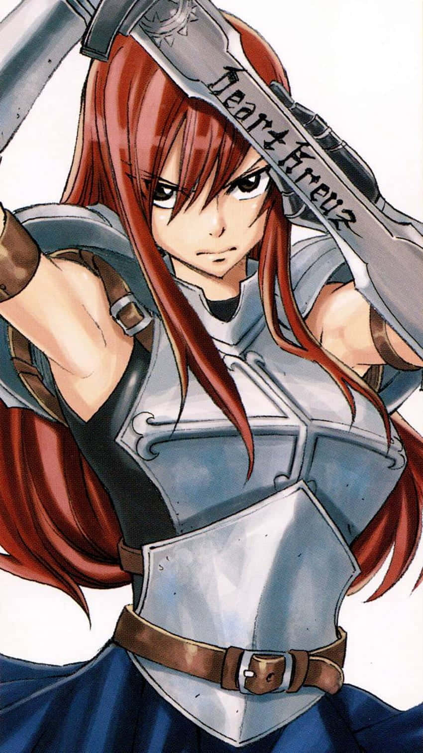 Erza Scarlet Ready For Battle Background