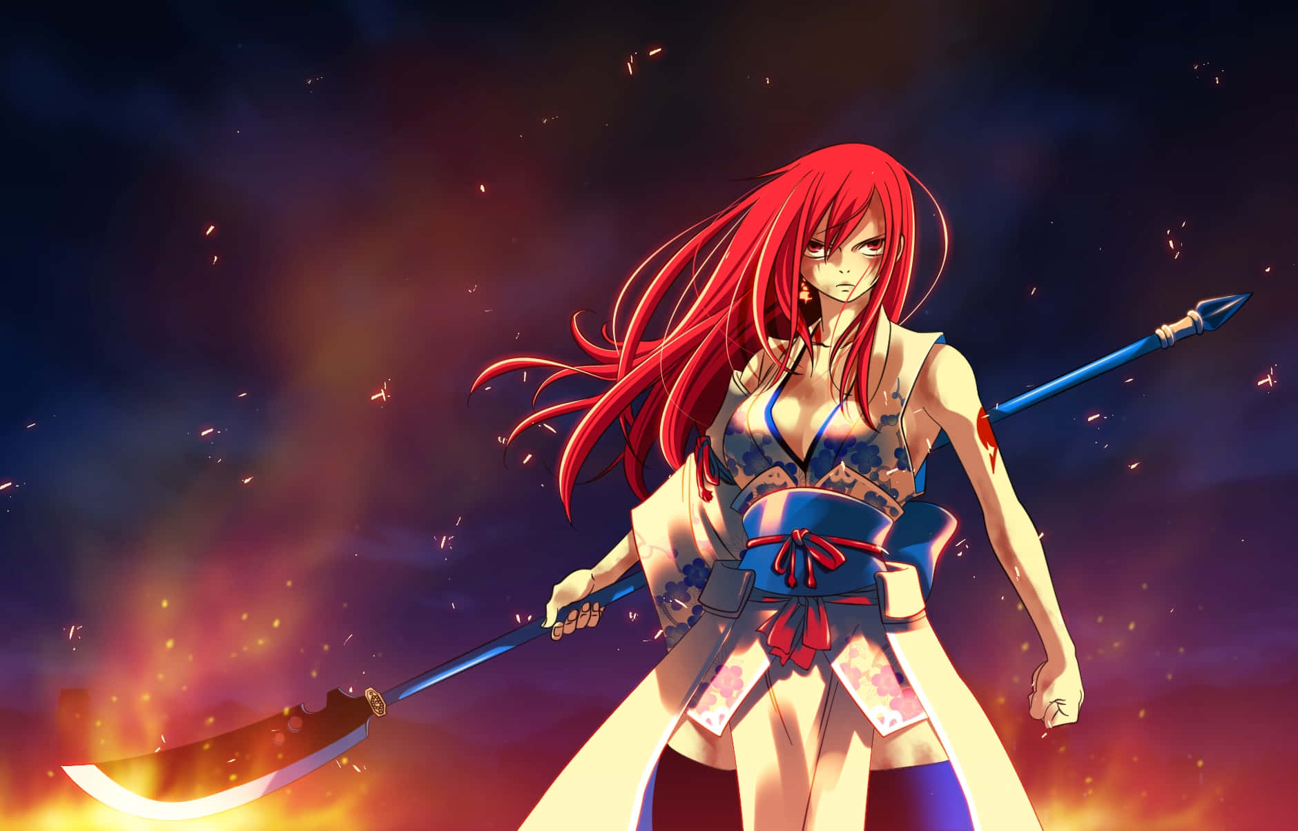 Erza Scarlet - The Fearless Sorceress Background