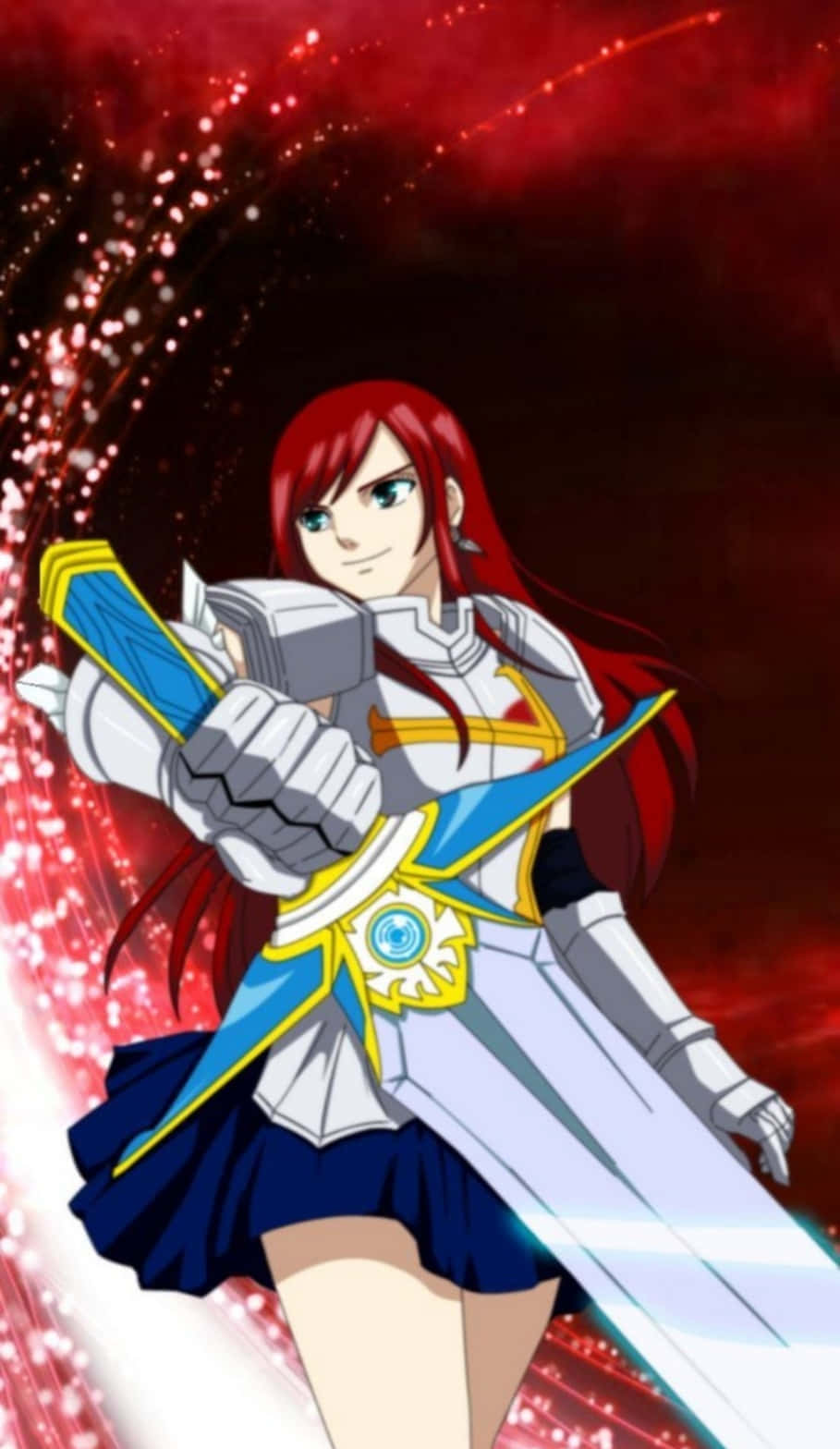 Erza Scarlet’s Powerful Magic Shines Brightly Background