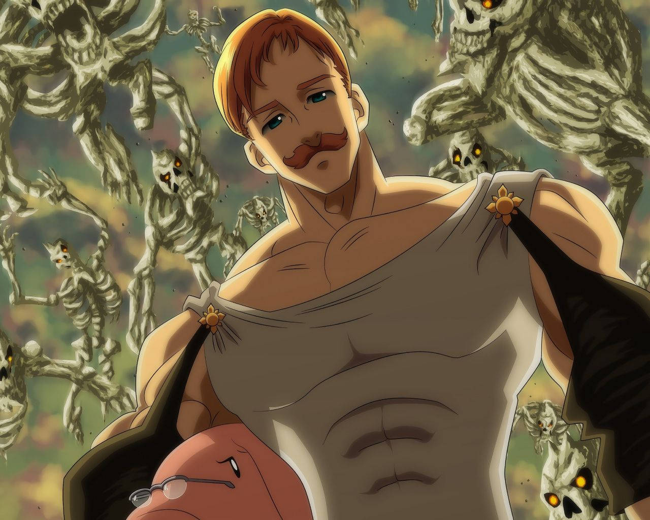 Escanor With Ghosts Poster Background
