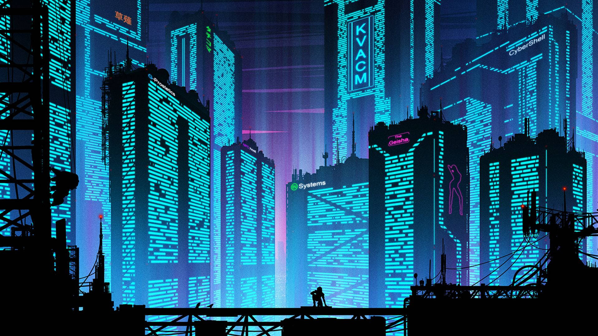 Escape Into A Vision Of A Cyberpunk Dystopia Background