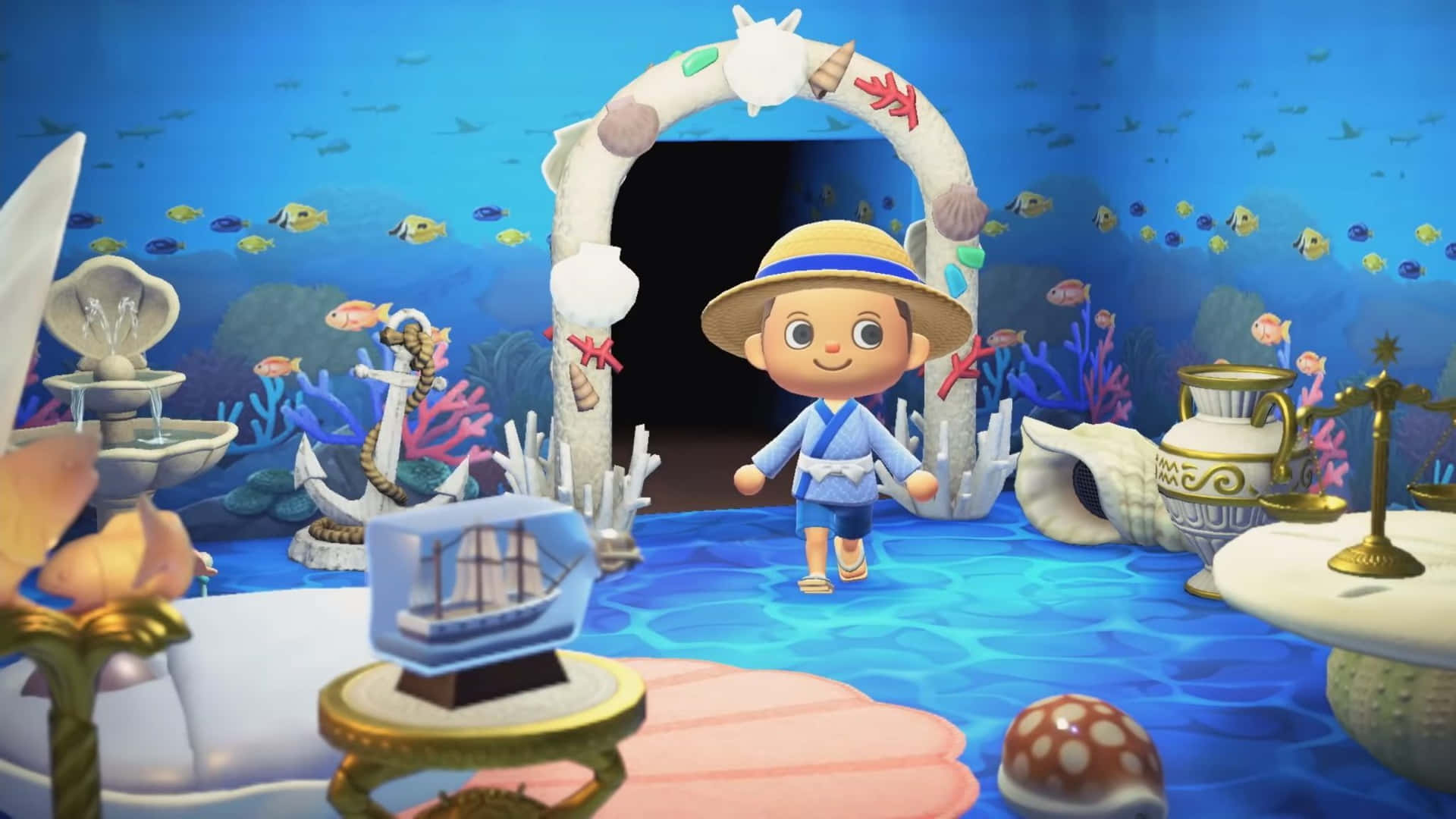 Escape The Cold Of Winter Into The Blissful Town Of Animal Crossing Background