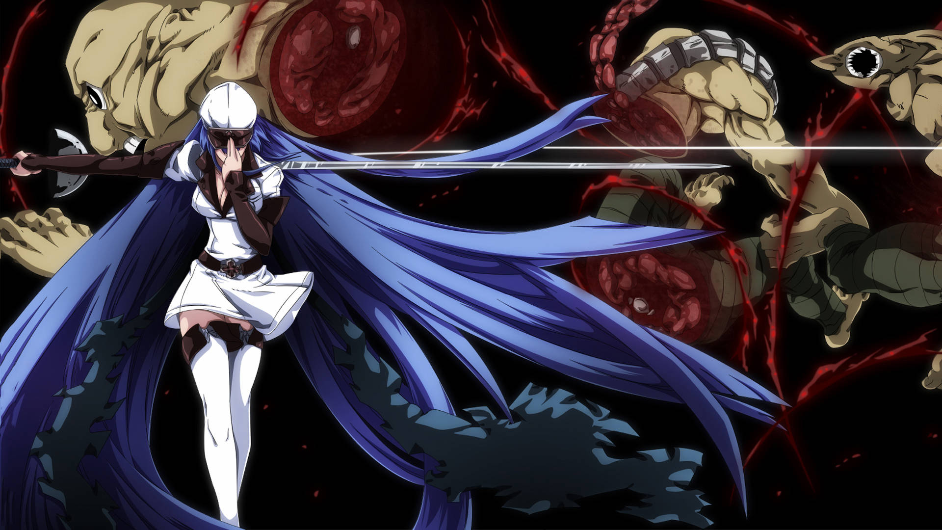 Esdeath In A Battle Background