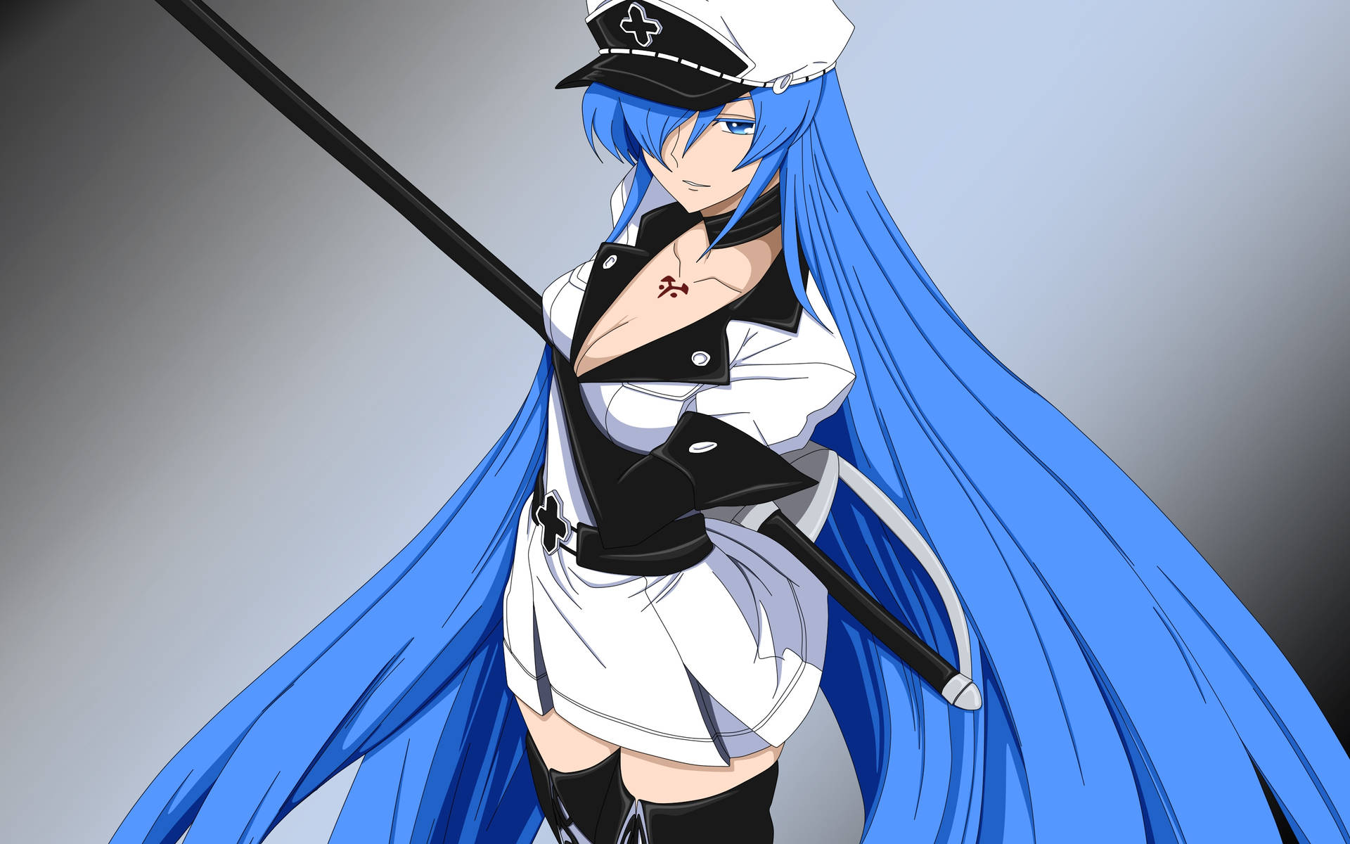 Esdeath Readying Her Sword Background