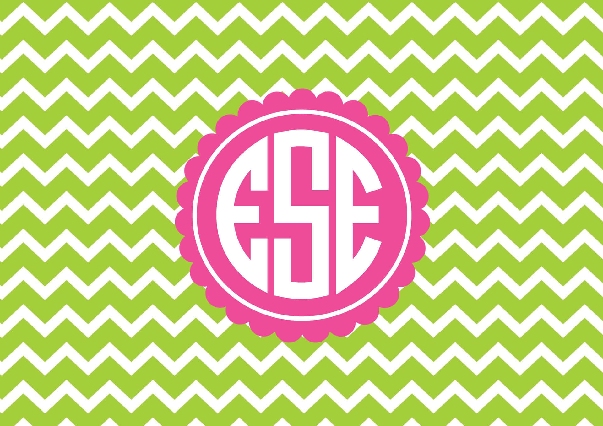 Ese Pink And White Monogram Desktop Background