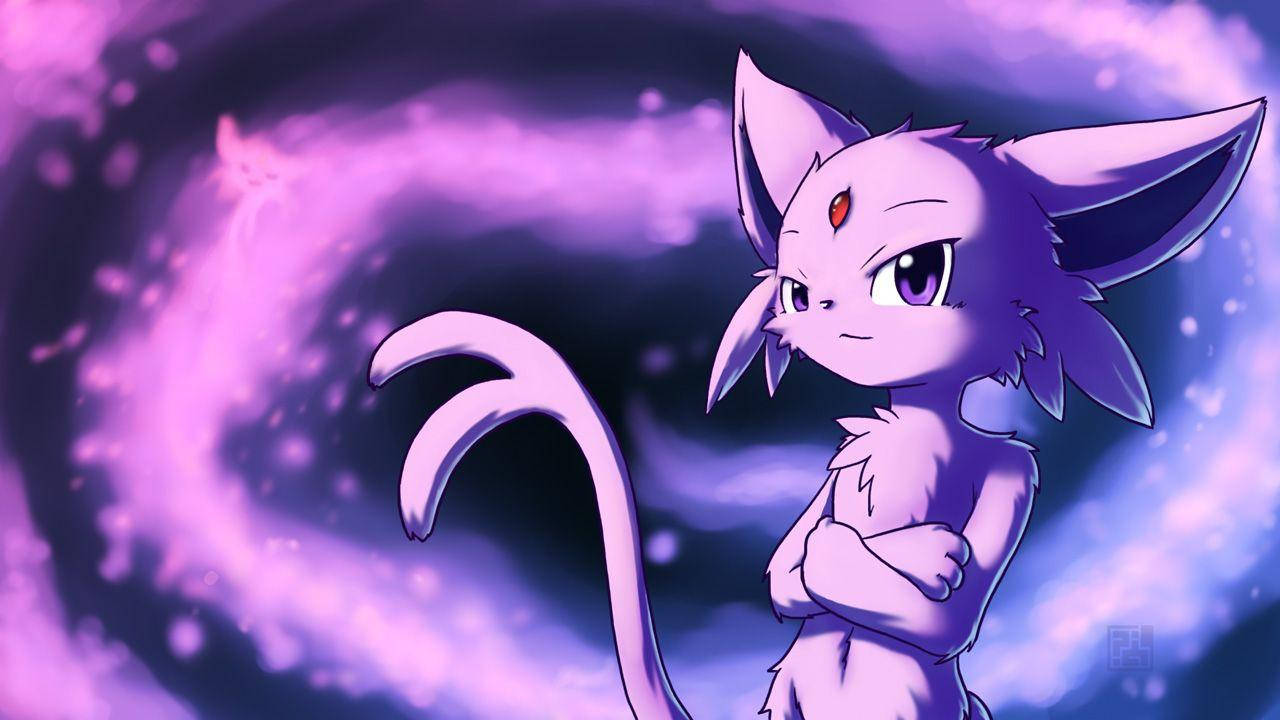 Espeon In A Cosmic Universe Background