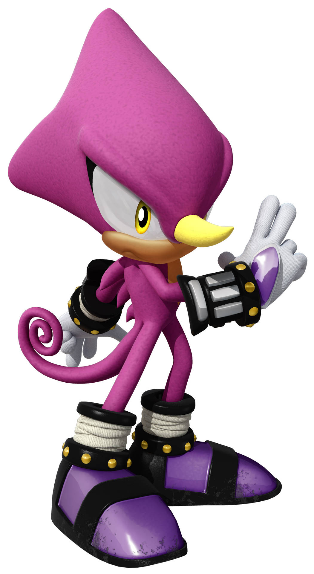 Espio The Chameleon 3d White Background Background