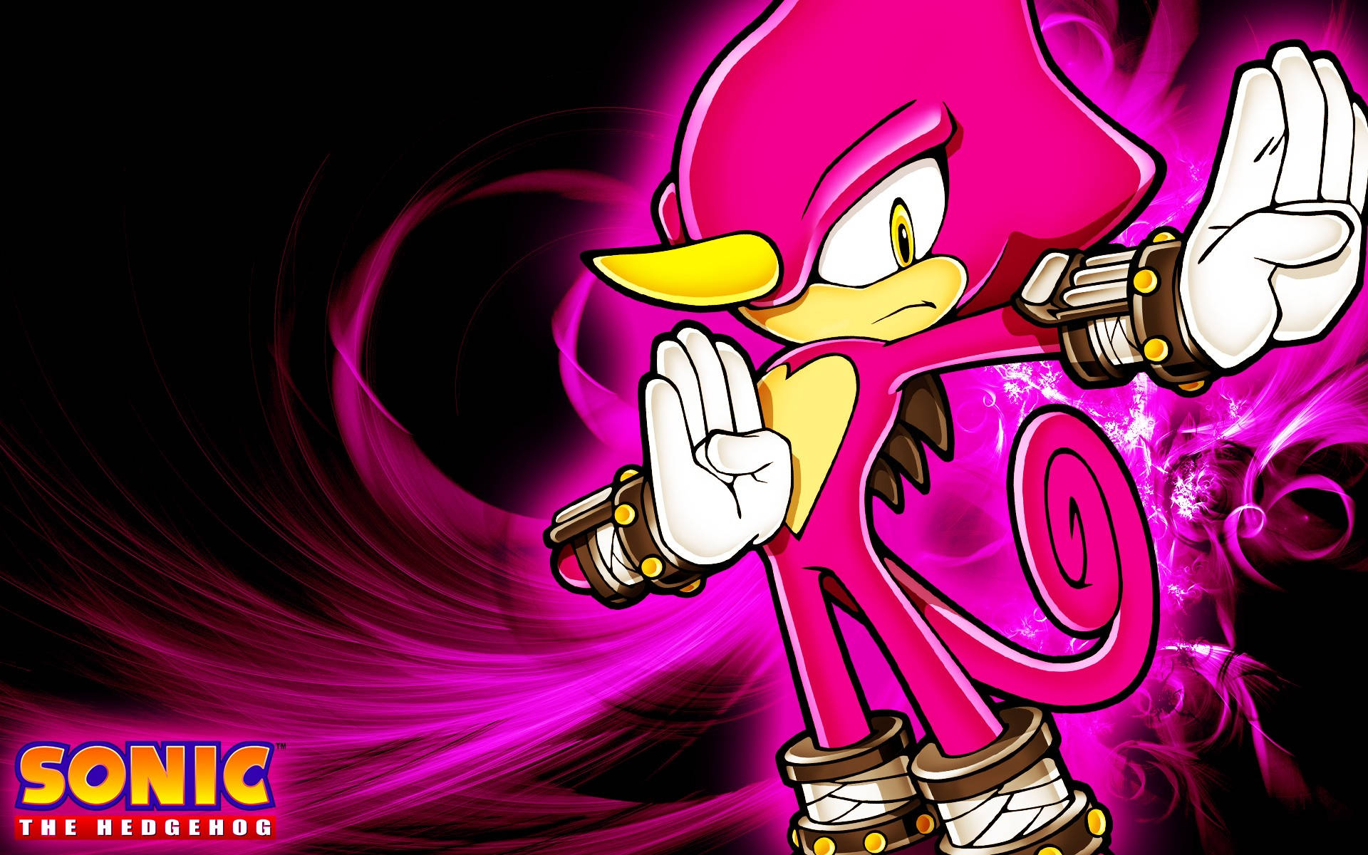 Espio The Chameleon Black Pink Art Background