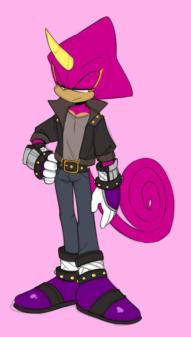 Espio The Chameleon Pink Background Background