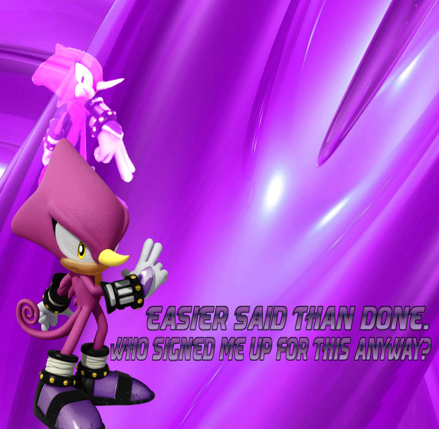 Espio The Chameleon Purple Quote Background