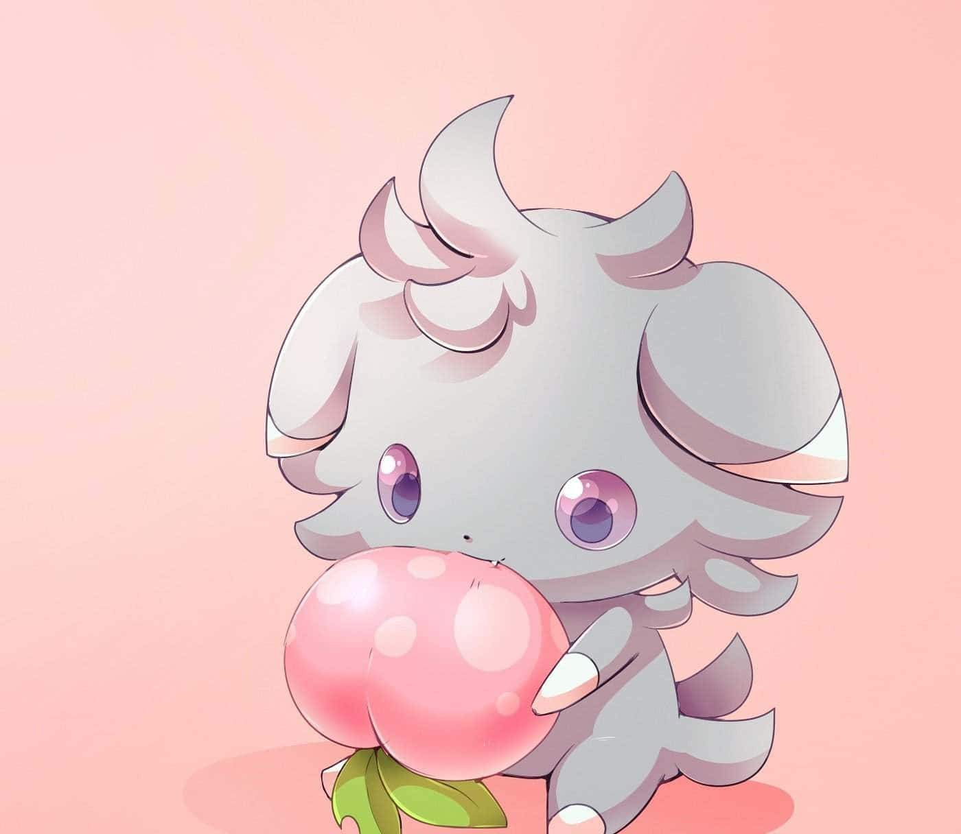 Espurr Eating A Peach Fruit