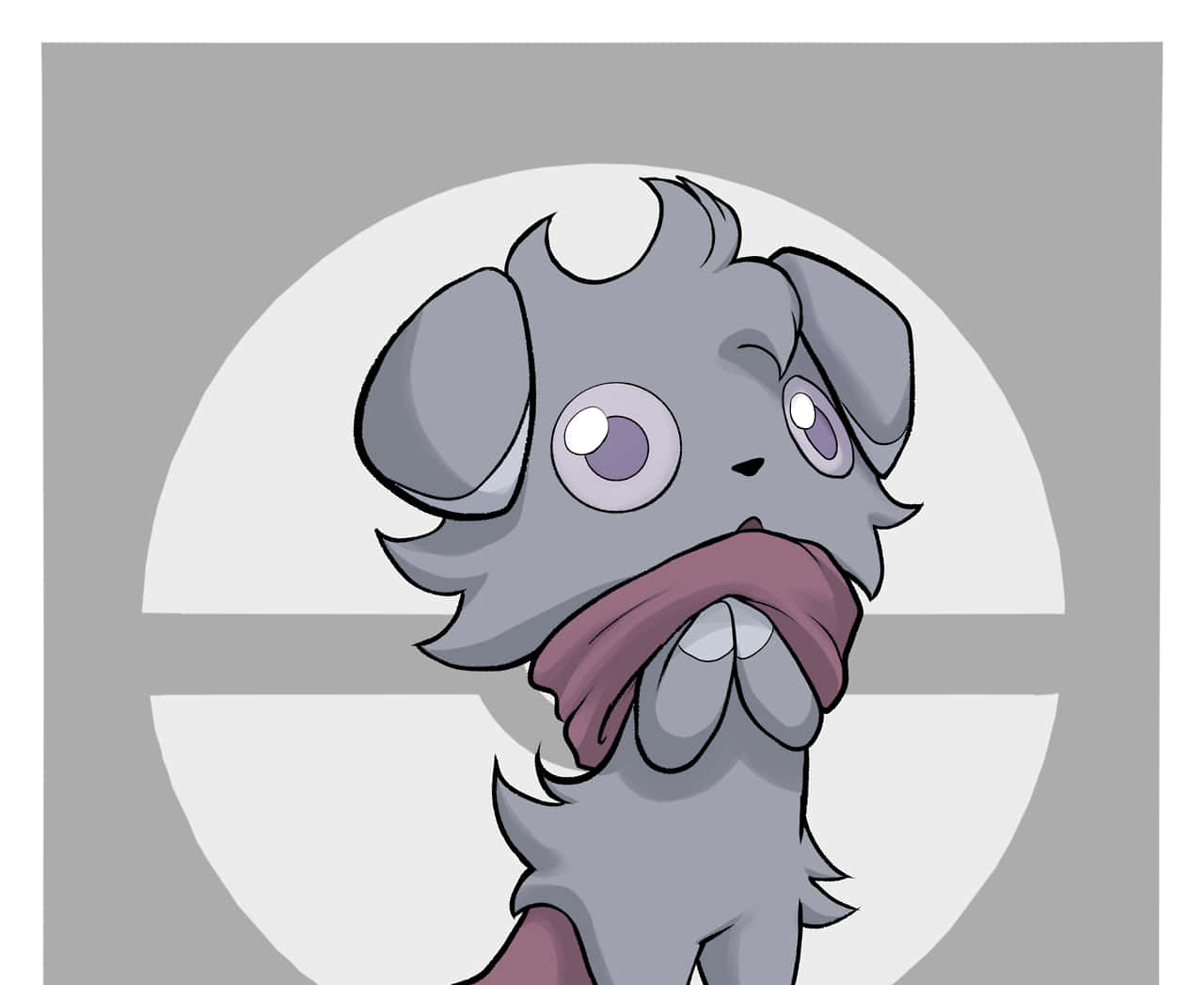 Espurr With A Red Scarf Background