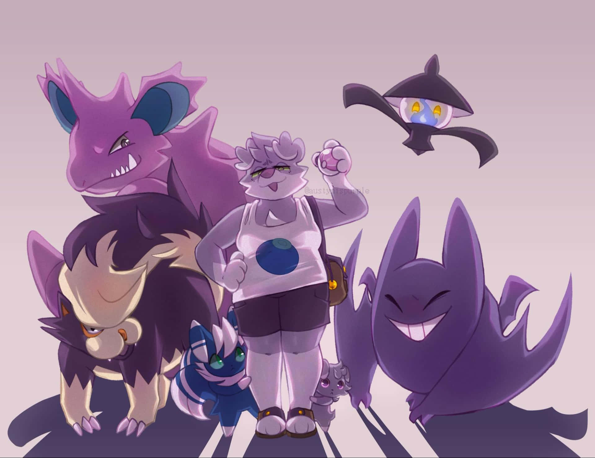 Espurr With Intimidating Pokémon Background