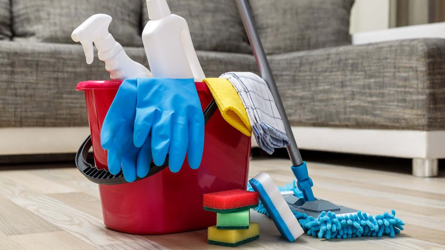 Essential Cleaning Tools Background