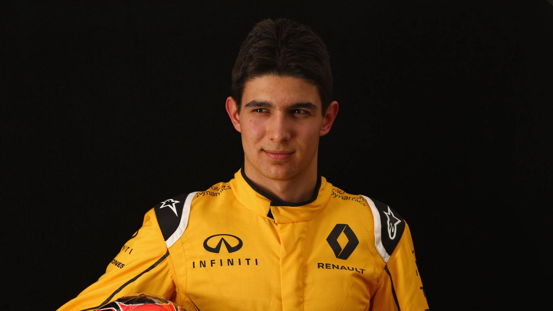 Esteban Ocon Black Backdrop Background