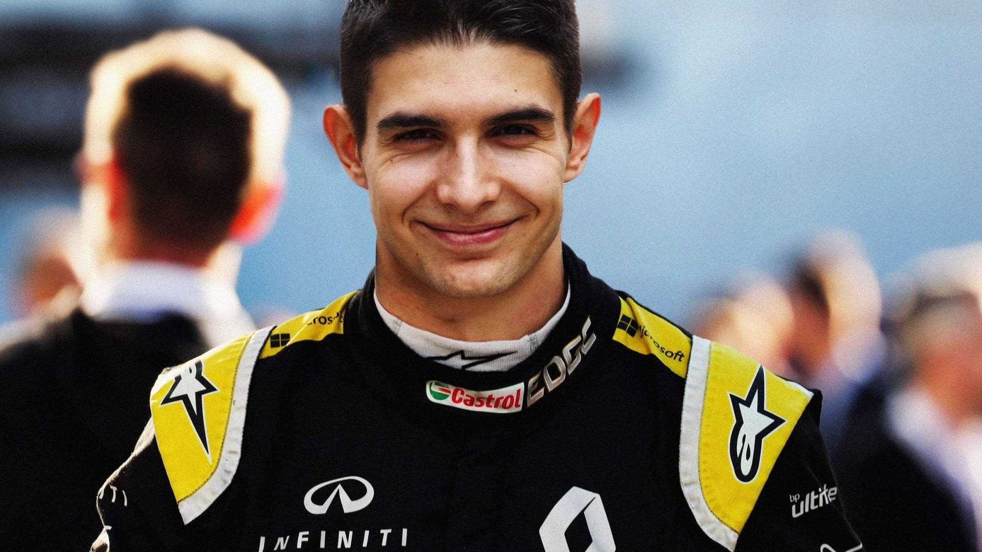 Esteban Ocon Smiling Background