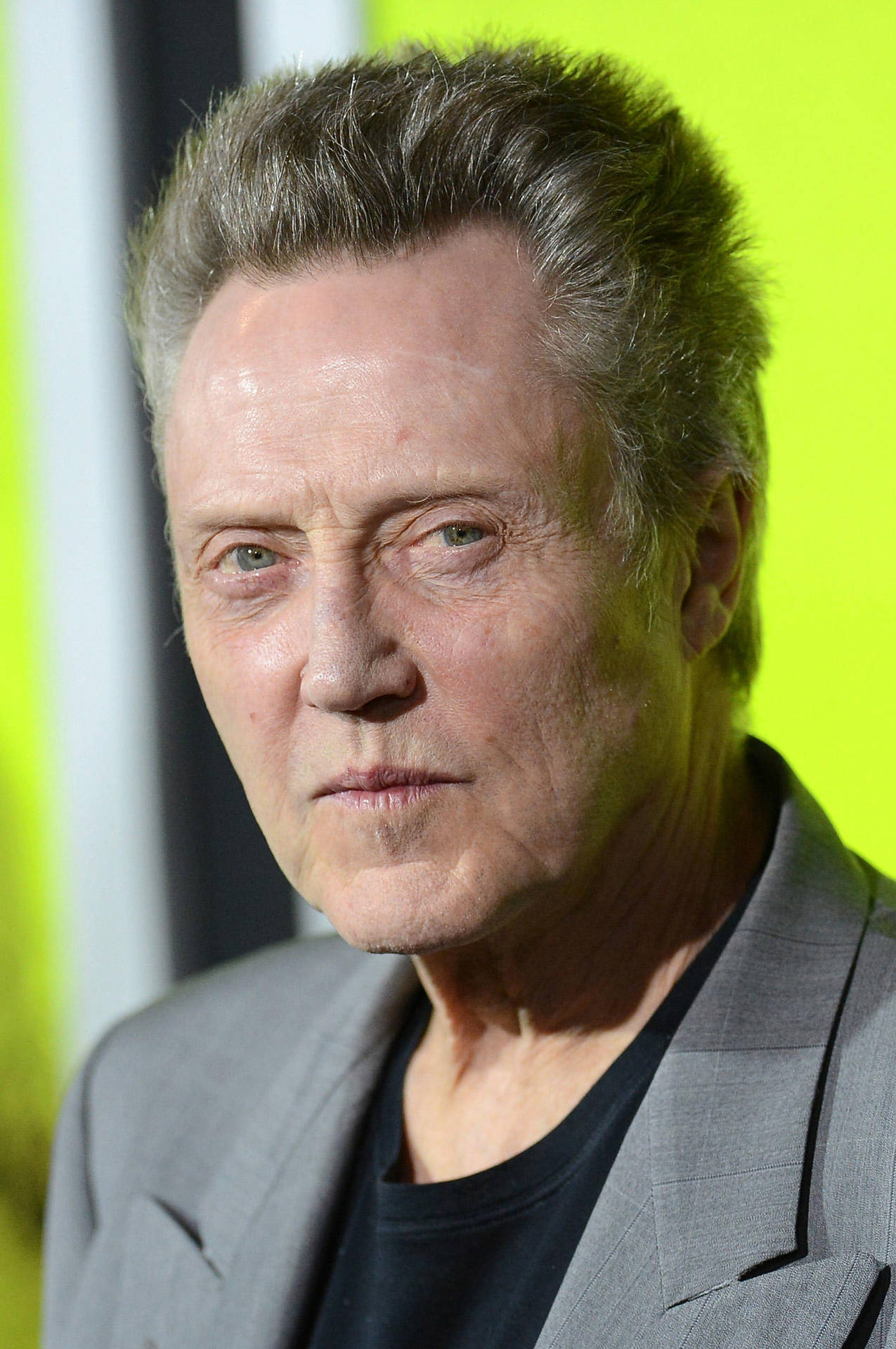 Esteemed Hollywood Actor Christopher Walken Sporting A Sophisticated Grey Suit