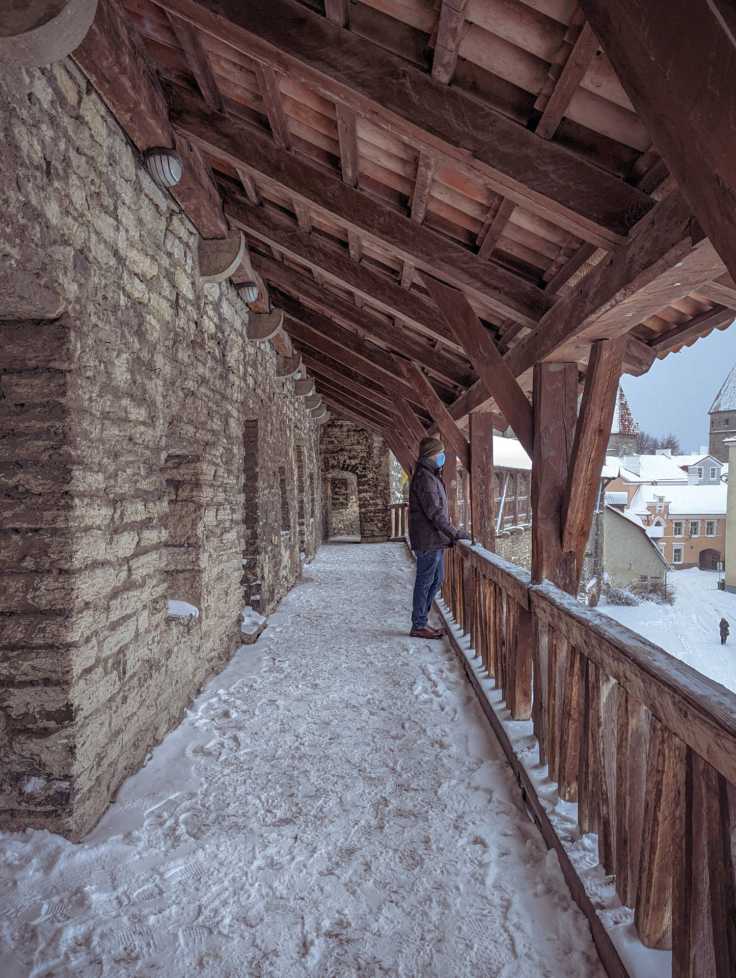 Estonia Ancient Wooden Castle Background