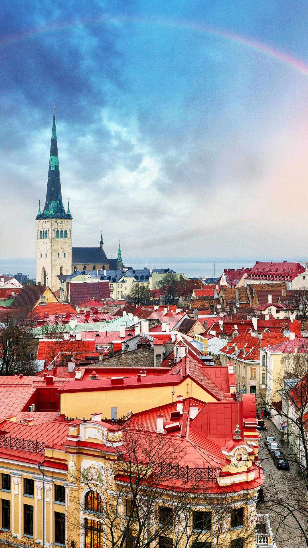 Estonia And Vibrant City Background