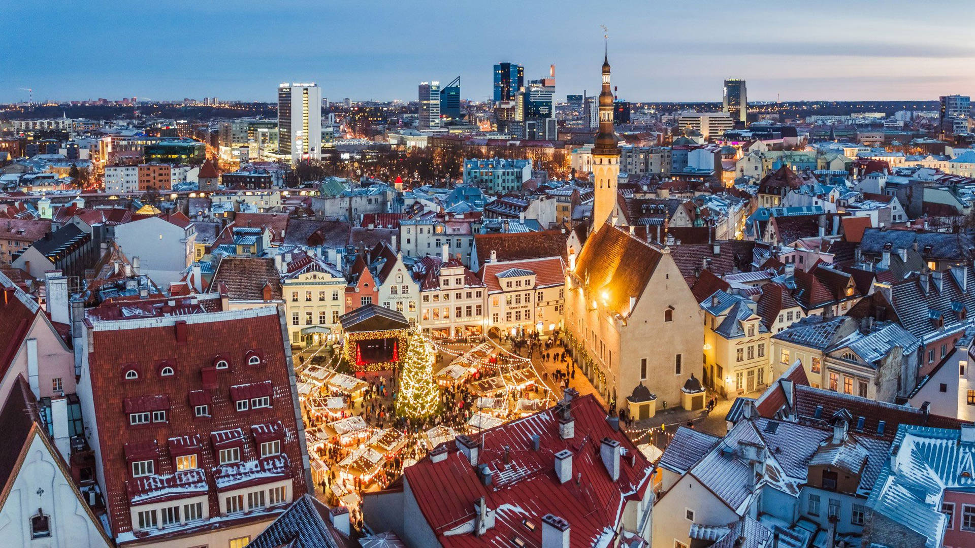 Estonia Christmas Town Background