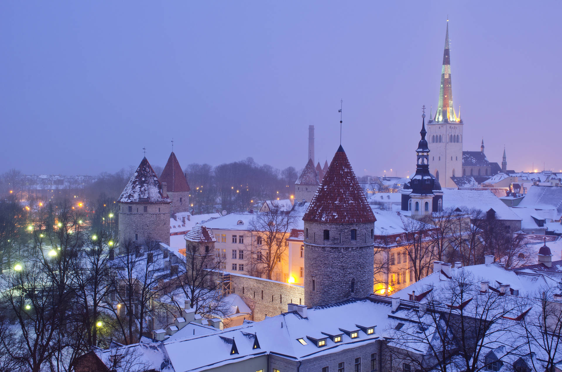 Estonia Covered In Snow Background