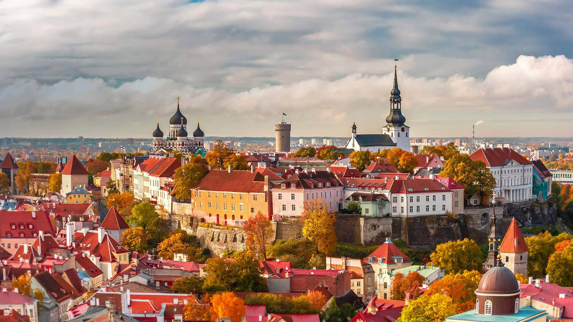 Estonia Elevated Wall City Background