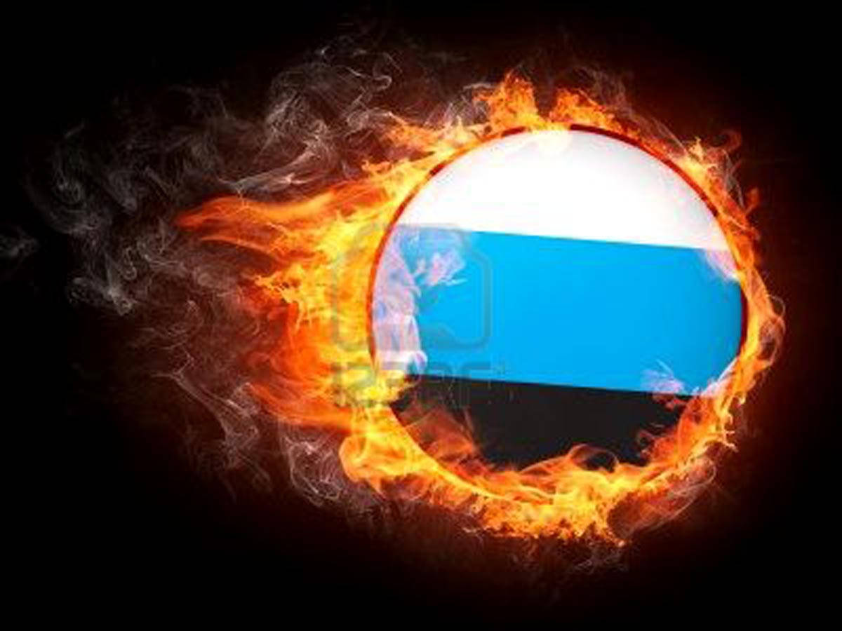 Estonia Flag Ring Of Fire Background