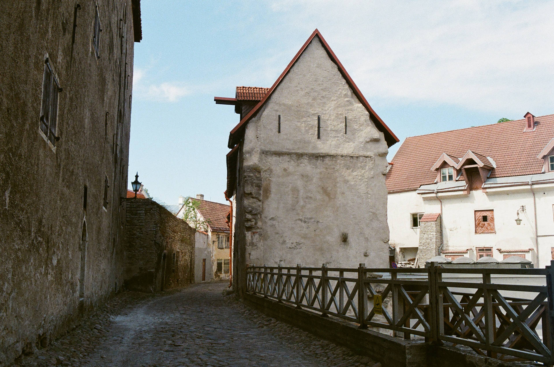 Estonia Idyllic Vintage Houses Background