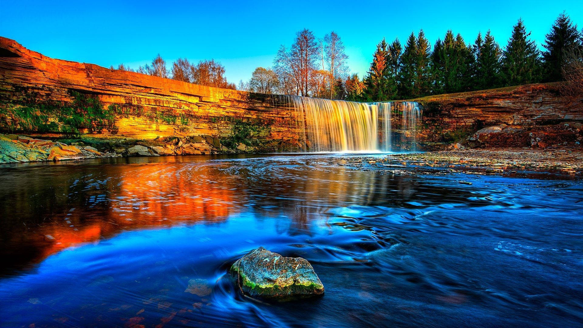 Estonia Jägala Waterfall Background