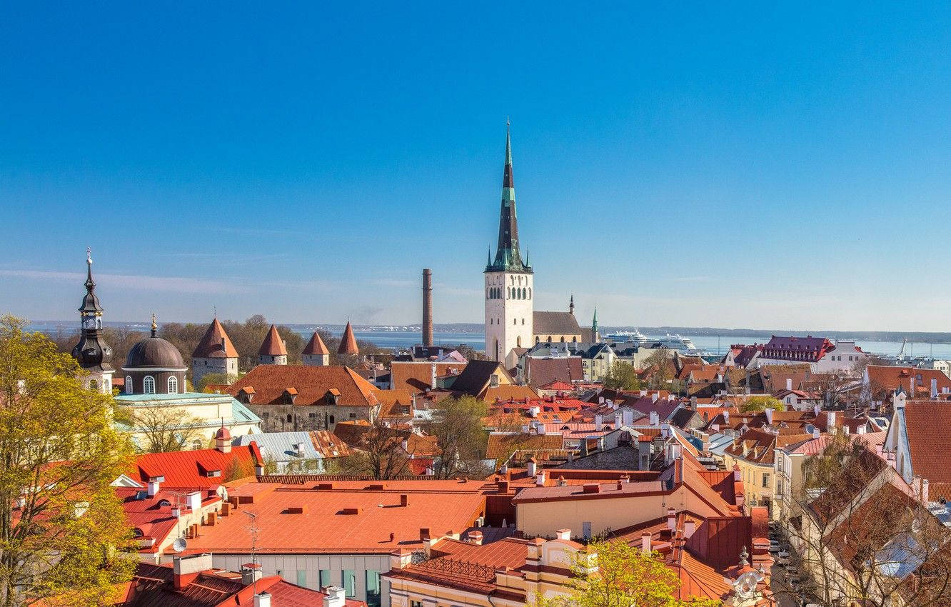 Estonia Medieval City Of Tallinn Background