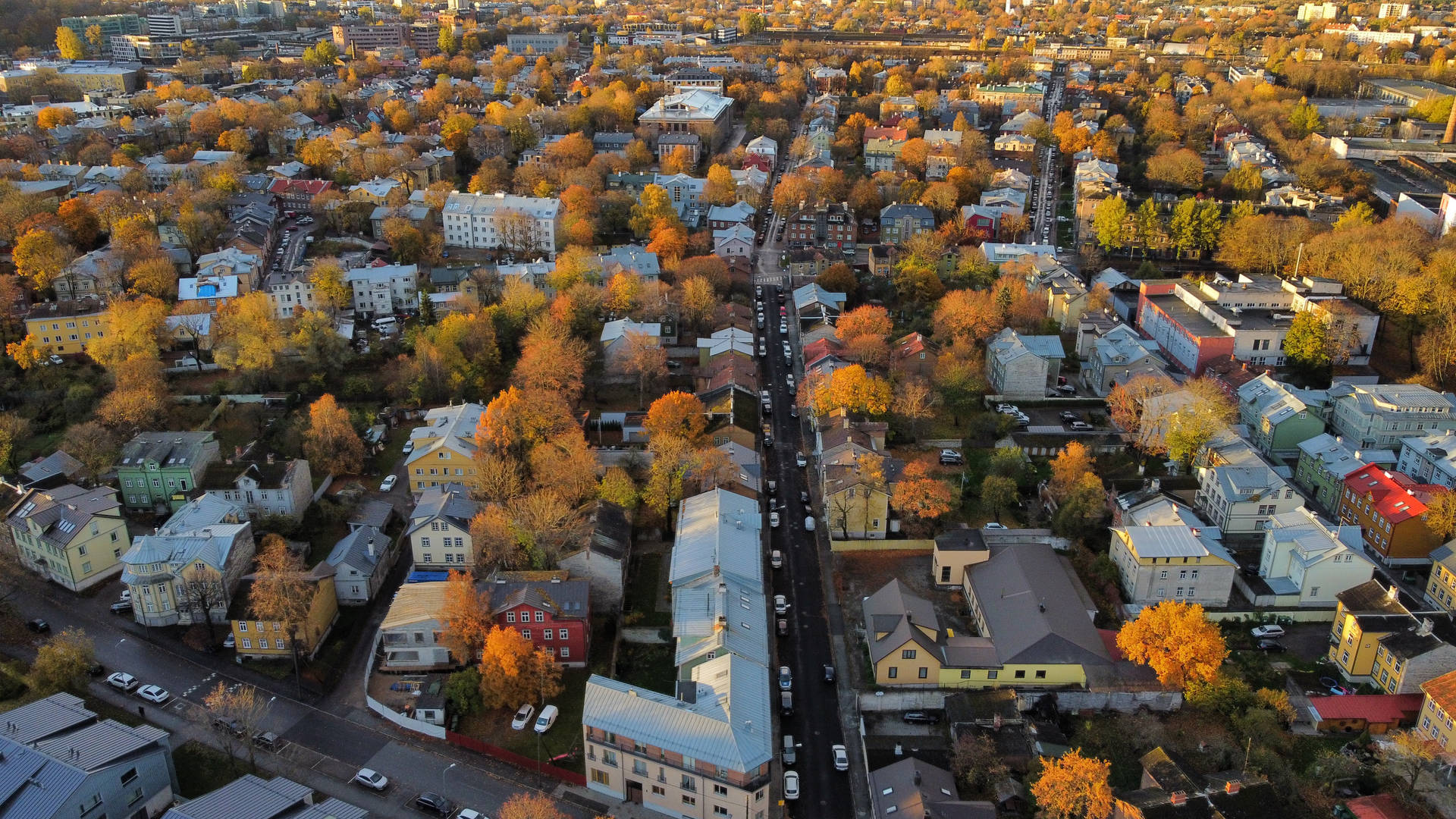 Estonia Tallinn City Aerial View Background