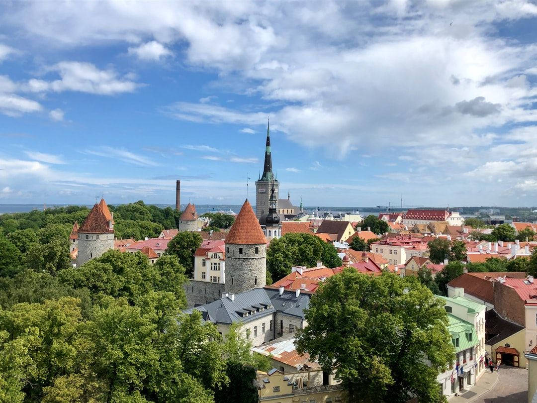 Estonia Walled City Of Tallinn Background