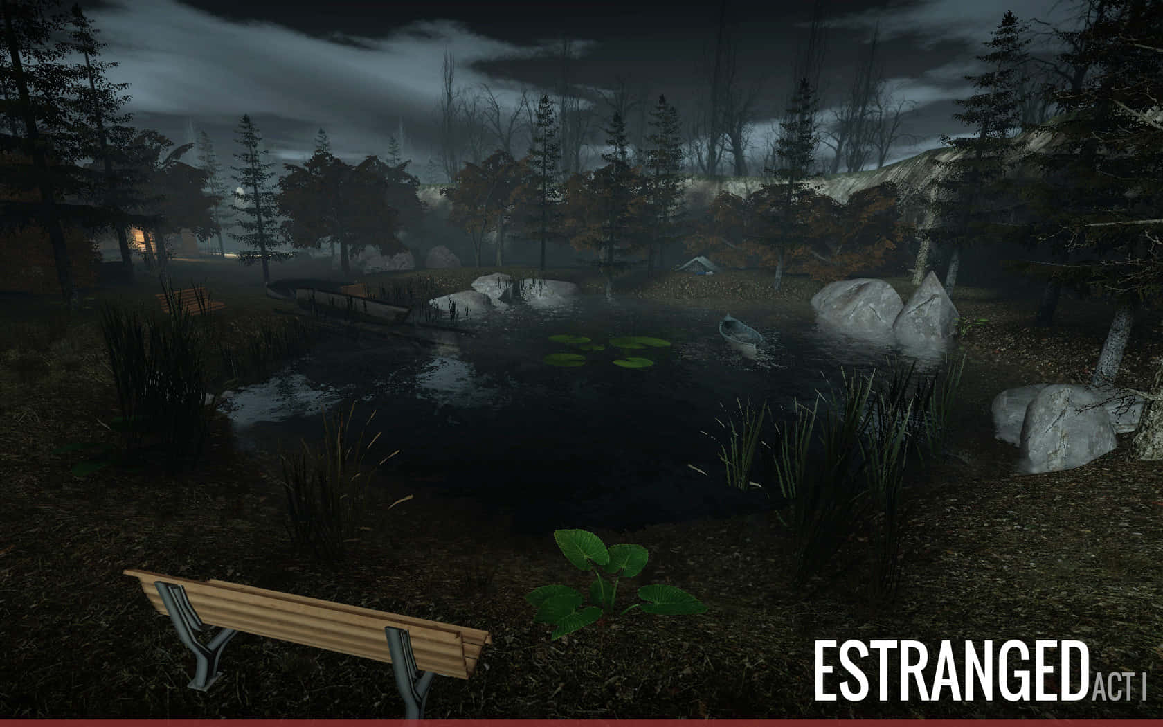 Estranged Act I Nighttime Pond Scene Background