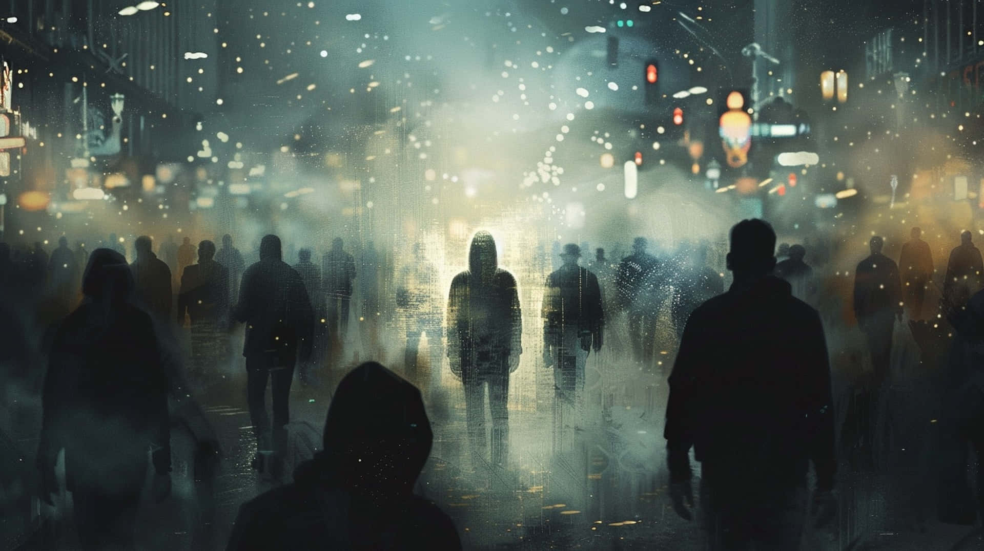 Estranged Crowdin Rainy City Night Background