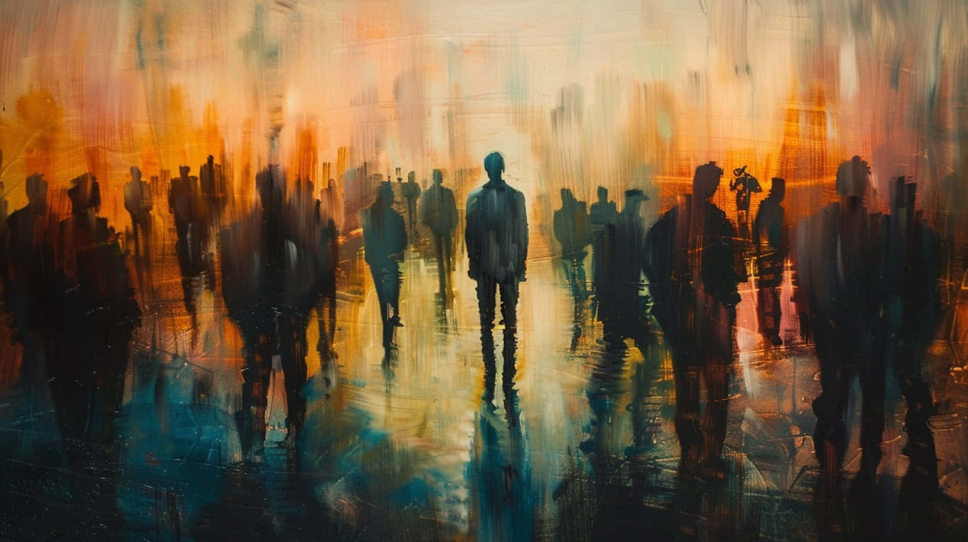 Estranged Solitudein Crowd Background